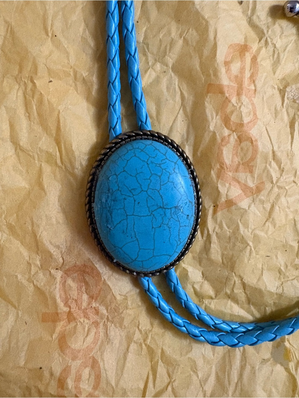 Women’s Turquoise Stone Bolo Tie Necklace - Blue